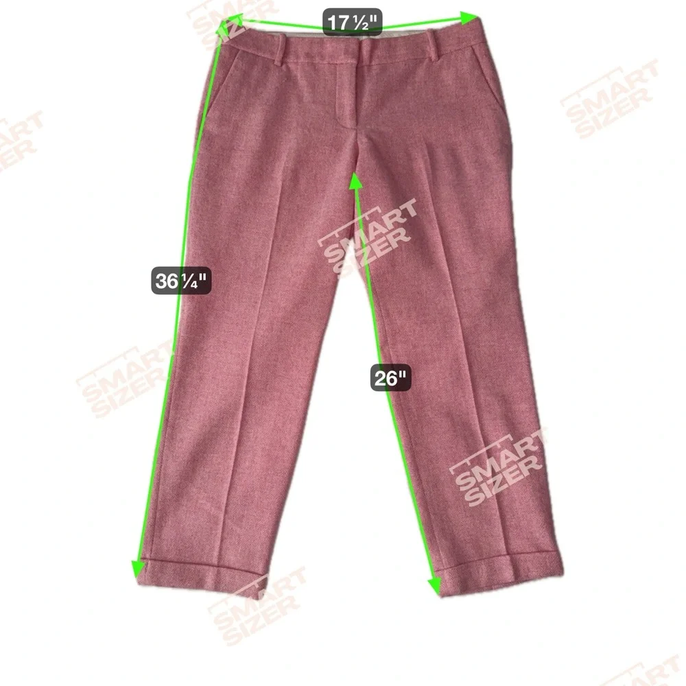 J.Crew Café Capri Pants Pink Herringbone Wool Cropped Trousers